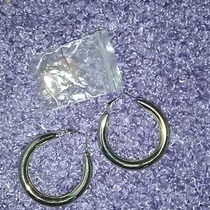 Silver hoops and gummy bear earrings